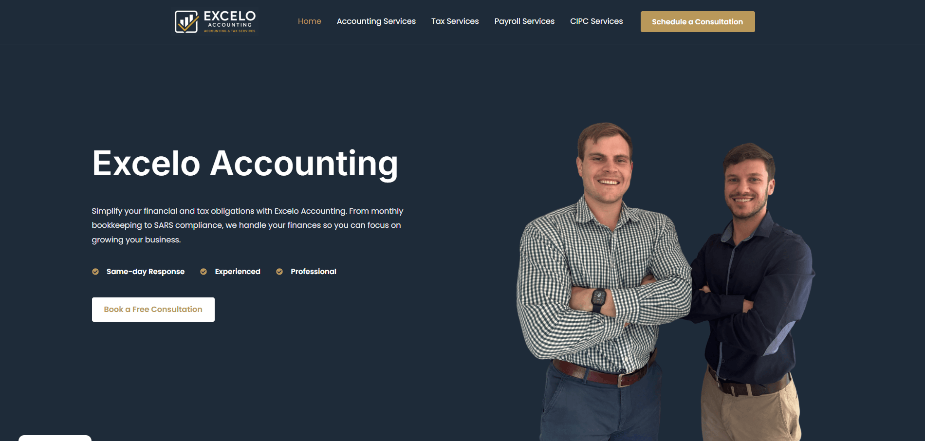 Excelo Accounting website screenshot