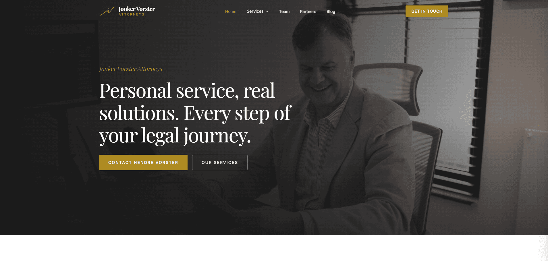 Jonker Vorster Attorneys website screenshot